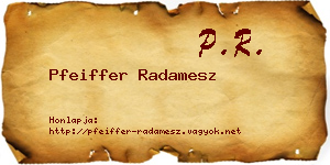 Pfeiffer Radamesz névjegykártya